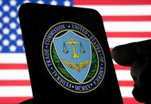 Reagan’s Voice DESTROYS America – Trade Deal CANCELLED! FTC logo on smartphone with American flag background.