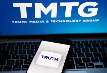 VIRAL Trump Post Triggers Stock Market Frenzy! TMTG and Truth Social logos on screen and phone.
