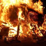 Care Home CATASTROPHE – 11 Dead A large fire engulfing debris at night