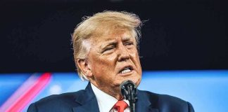 Trump’s Memorial Day BOMBSHELL: SCUM Blasted! Man in suit speaking at a microphone.