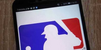 Hollywood Star Dares MLB – Faith Showdown! Major League Baseball logo on a smartphone screen.