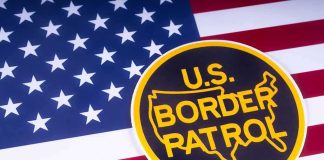 Feds STUNNED During ICE Farm Raid U.S. Border Patrol emblem on American flag