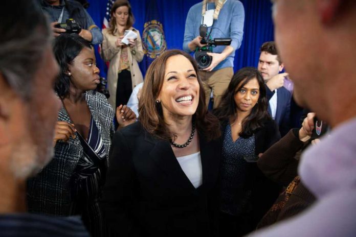 1380838352 Kamala Harris smiling among supporters with Maya Harris nearby
