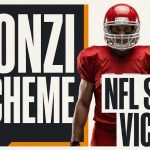 American football player in red uniform beside bold text panels