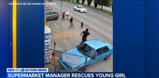 Supermarket manager saves child from oncoming traffic in Mexico