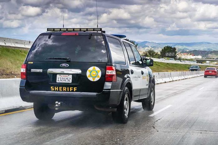 Sheriff SUV driving on a highway