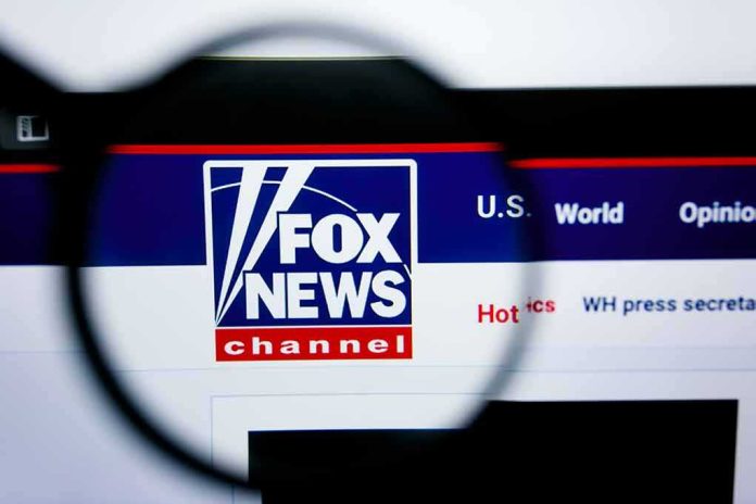 Fox News website logo under magnifying glass