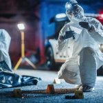 Explosion Rocks Federal Building – Suspect CAUGHT! forensic investigators at nighttime crime scene