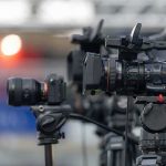 Disgusting Banner Flown During World Cup Game Professional video cameras on tripods